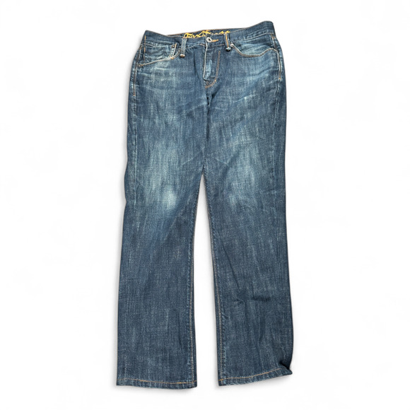 Fox Racing Jeans Mens 32x30 Blue Denim Badbrain Dark Wash Relaxed Streetwear Y2K - Picture 1 of 10